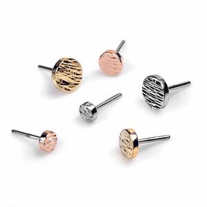 Norvoch diamond cut disc in white gold press fit piercing jewelry end